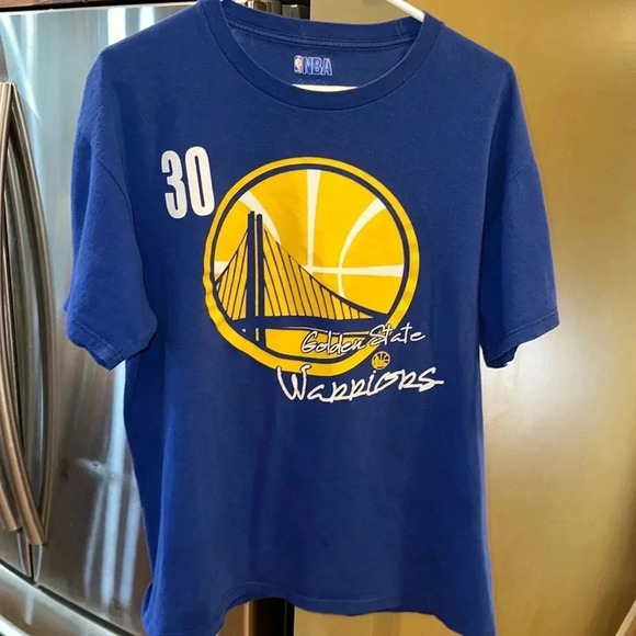 STEPHEN CURRY NBA Basketball short sleeve t-shirt blue Golden State Warriors LG - Picture 1 of 13